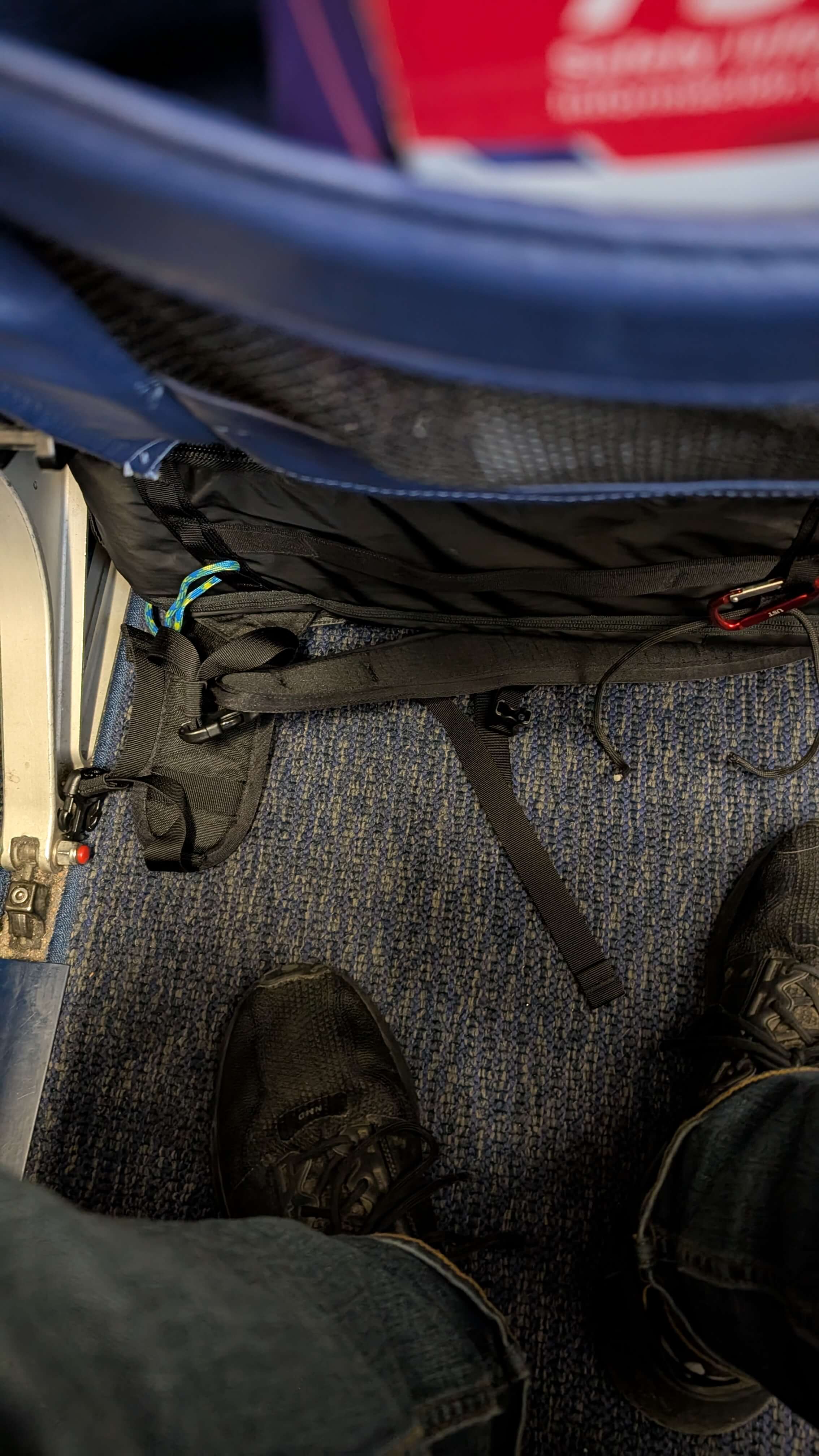 Southwest underseat sideways